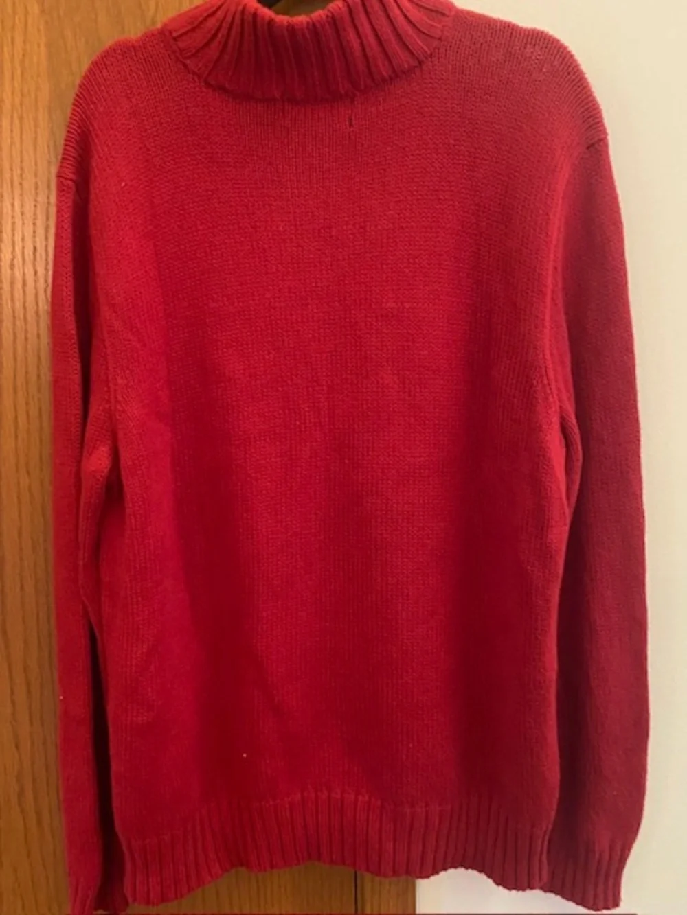 Polo Ralph Lauren Half Zip Pullover Sweater Red 100% Cotton Pony Mens XXL Mock T